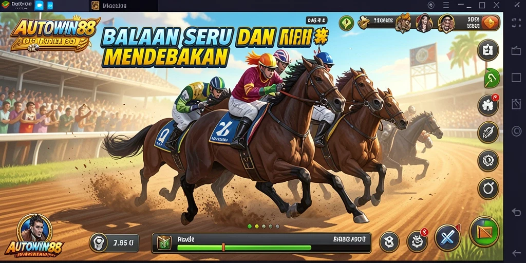 Gameplay Racing seru dengan mobil cepat dan trek bervariasi.