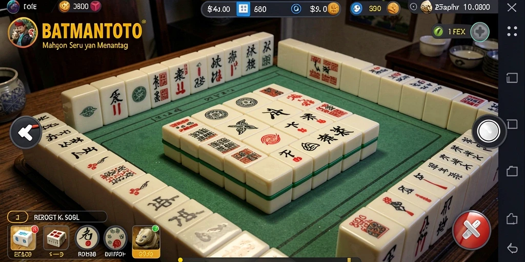 Tampilan gameplay seru dalam game Mahjong BATMANTOTO.