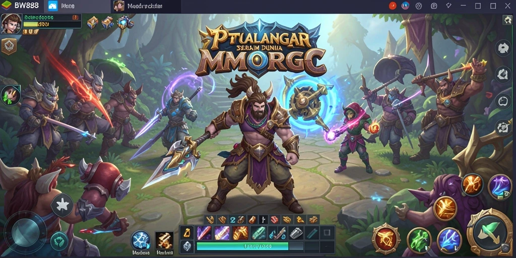 Tangkapan layar gameplay BW888 menampilkan aksi seru dalam pertempuran MMORPG.