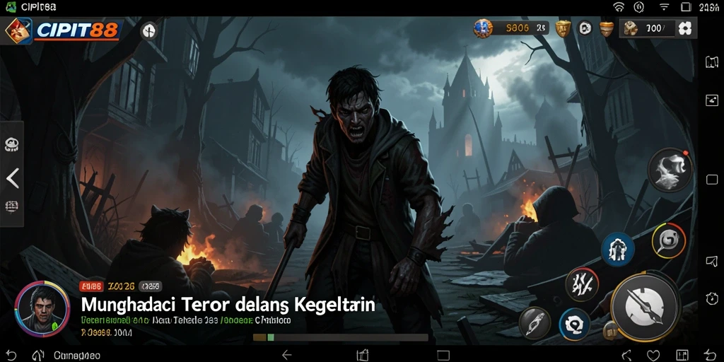 Screenshot gameplay CIPIT88 menunjukkan suasana horror yang mendebarkan.