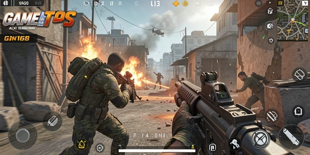 Screenshot gameplay GN168 menampilkan aksi tembak-menembak yang mendebarkan.