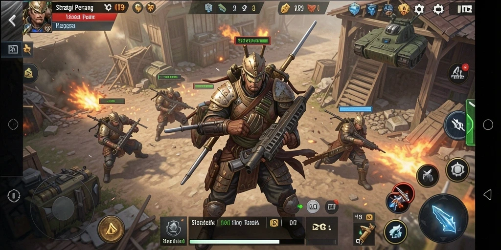 Tampilan gameplay HIT9 yang menegangkan dalam pertempuran strategi.