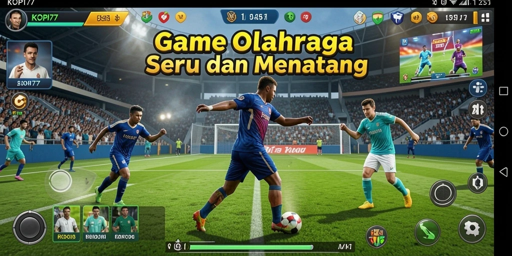 Screenshot gameplay KOPI77 dengan aksi olahraga yang seru.