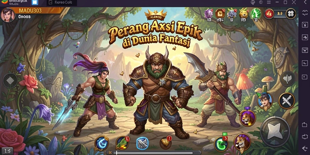 Gameplay mendebarkan dengan aksi seru dalam MADU303.