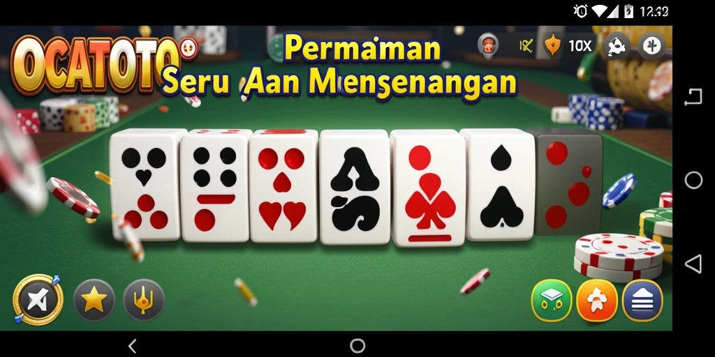 Tampilan menarik dari gameplay Domino OCATOTO.
