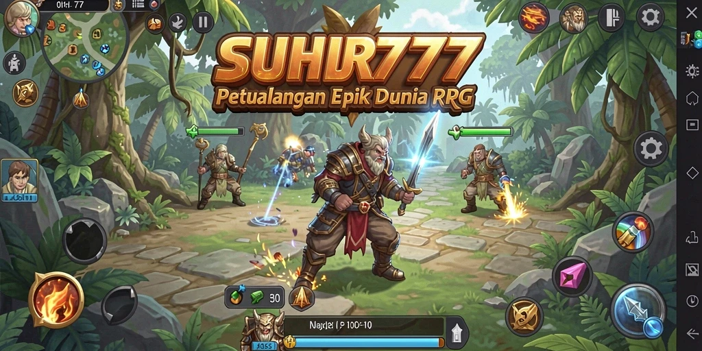 Tampilan gameplay SUHU777 yang mengasyikkan dengan pertarungan RPG.