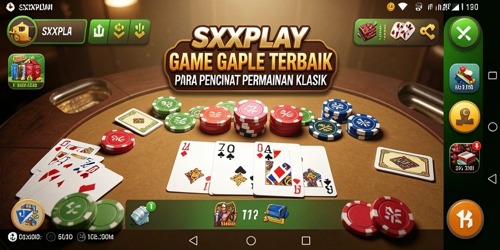 Screenshot gameplay SXXPLAY menampilkan suasana bermain Gaple yang seru.